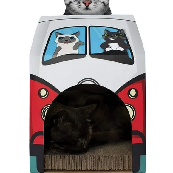 NWT American Cat Club Cardboard Scratch Groovy Van w/ Catnip Scratcher - Picture 6 of 6